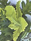 Green Canvas Paintings - Green Oak Leaves